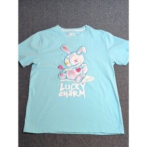 BKYS Light Blue "Lucky Charm" Bunny Graphic Tee - Women's Short Sleeve Med